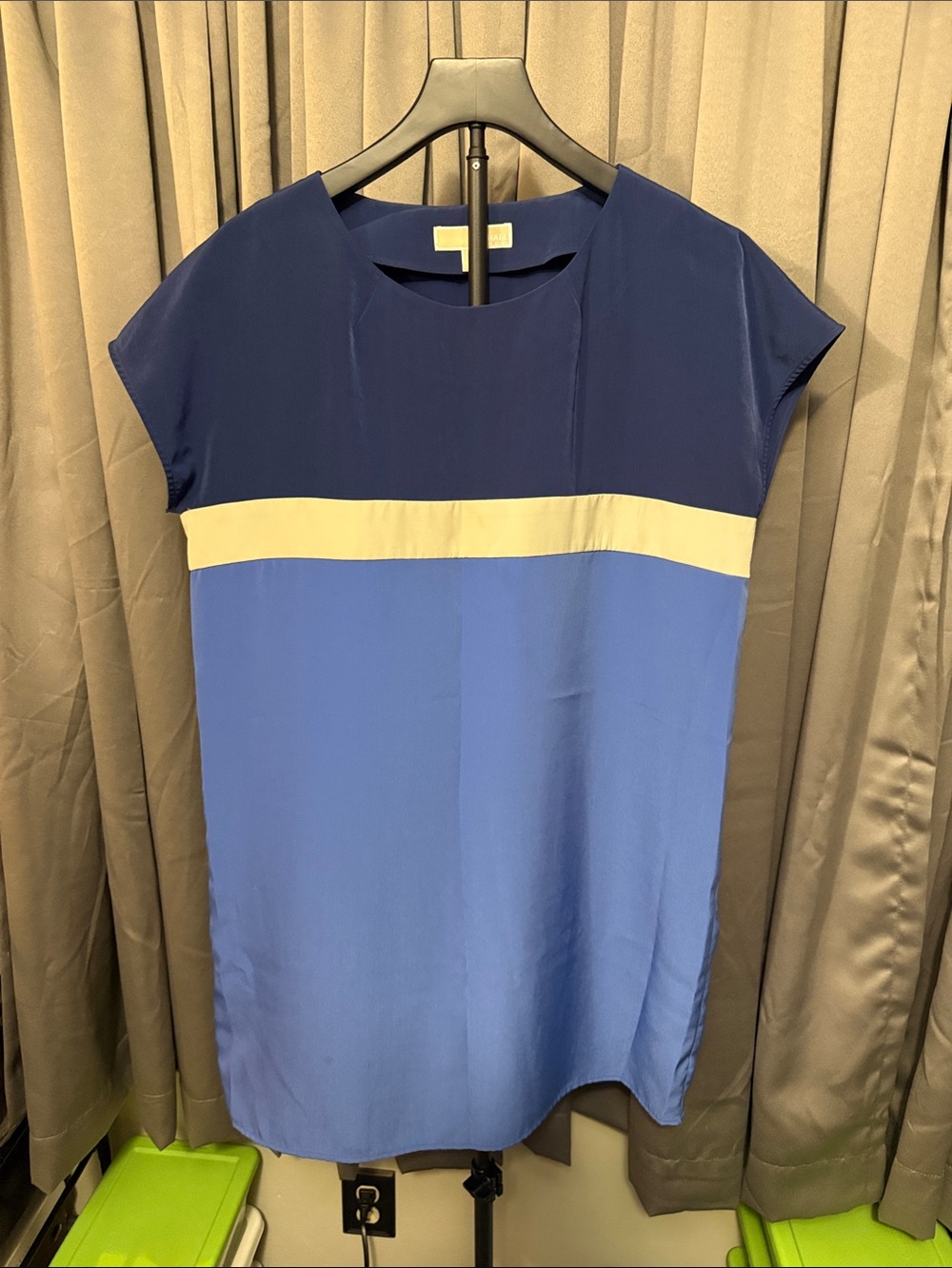 Michael Kors Navy, Light Blue & Cream Colorblock Tunic Dress